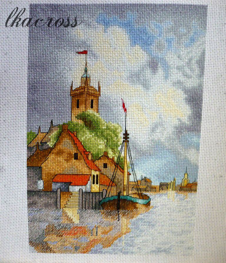 Схема для вышивки крестом Голландская гавань. Отшив.