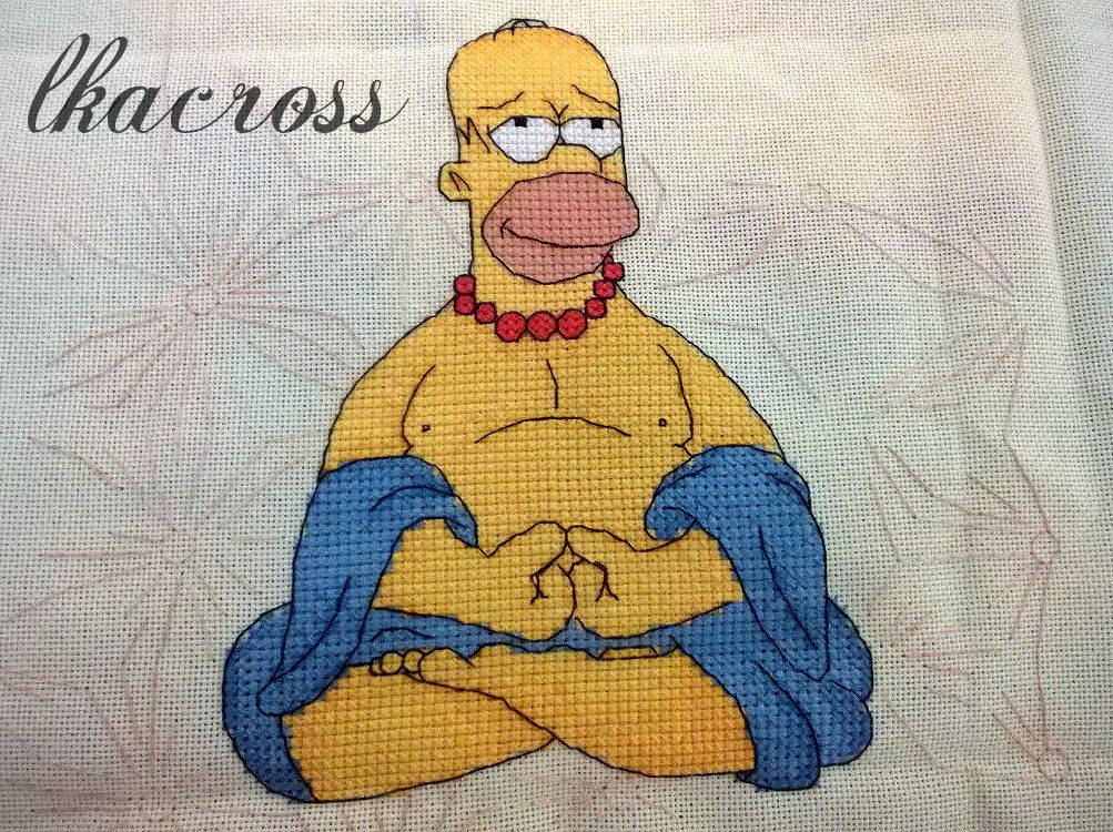 Схема для вышивки крестом Гомер. Отшив.